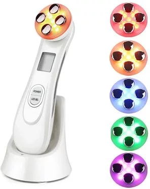 Cinco luces LED con distintas propiedades para la piel del masajeador facial con radiofrecuencia de Shengmi